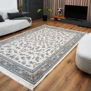 فرش ماشینی ۷۰۰ شانه تراکم ۲۵۵۰ طرح ژینوس کرم