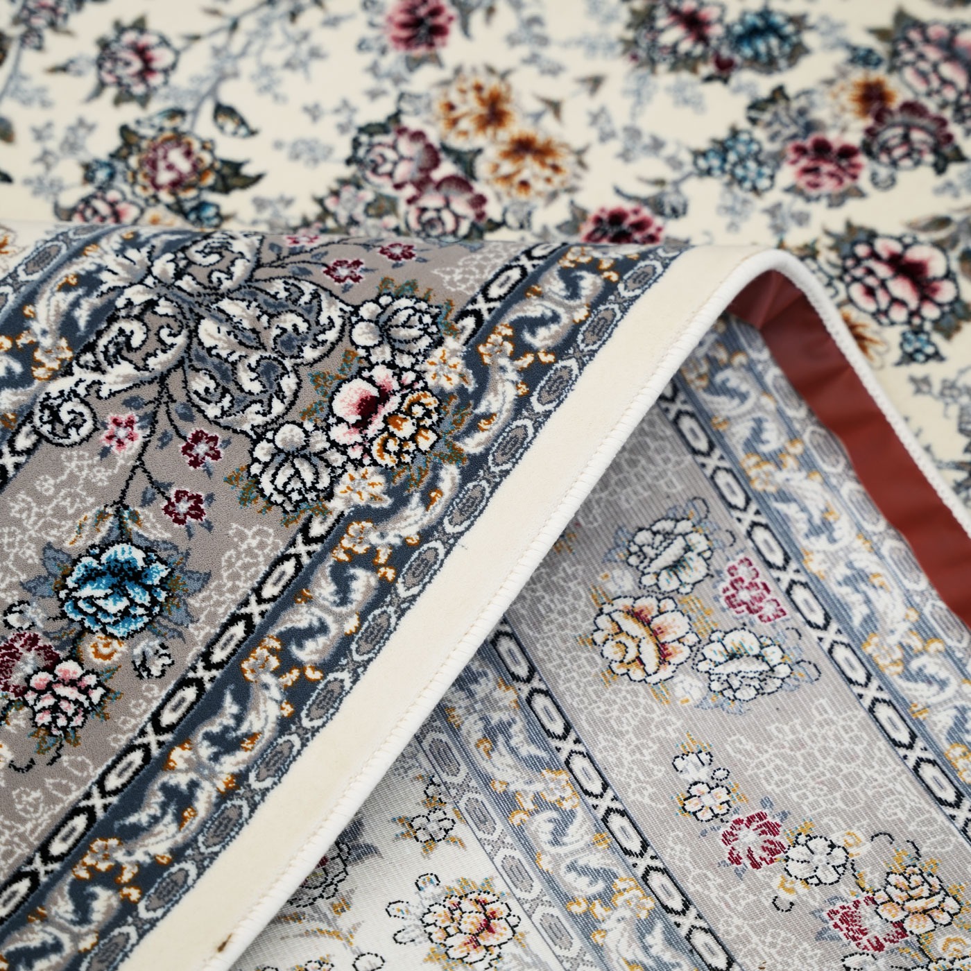 فرش ماشینی ۷۰۰ شانه تراکم ۲۵۵۰ طرح ژینوس کرم