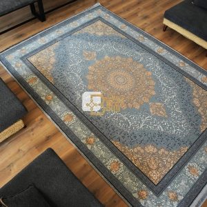 فرش ماشینی 700 شانه تراکم 2550 طرح مهناز نقره ای